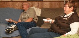 Doug and Paulette playing Wii